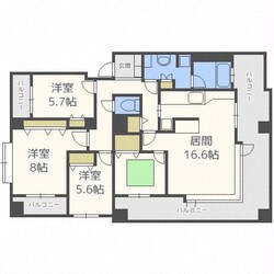 リバービュー山鼻の物件間取画像